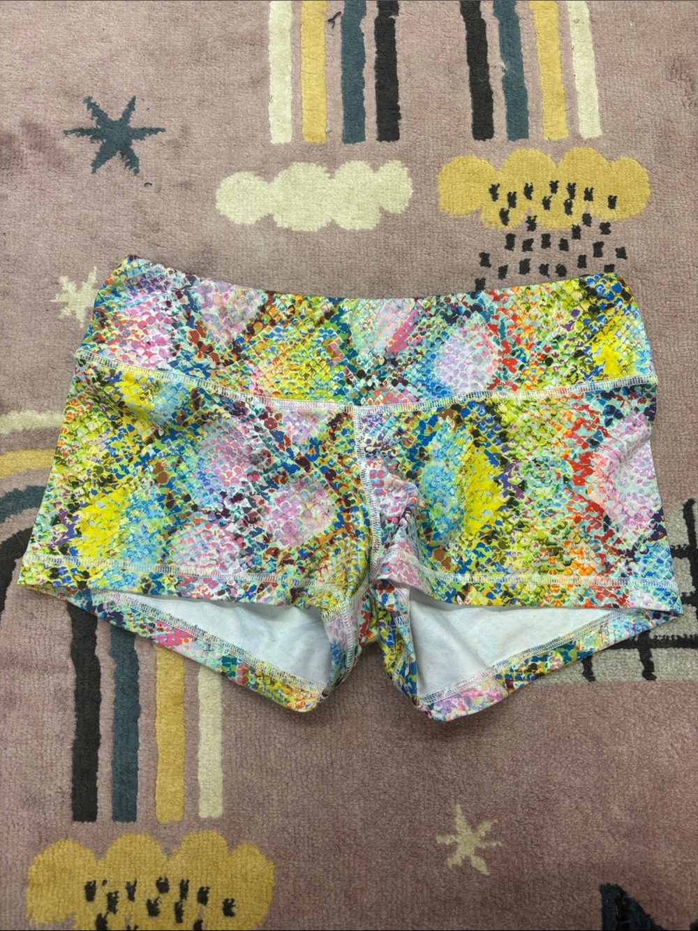 Fleo Multicolor Snake-Print Bike Shorts